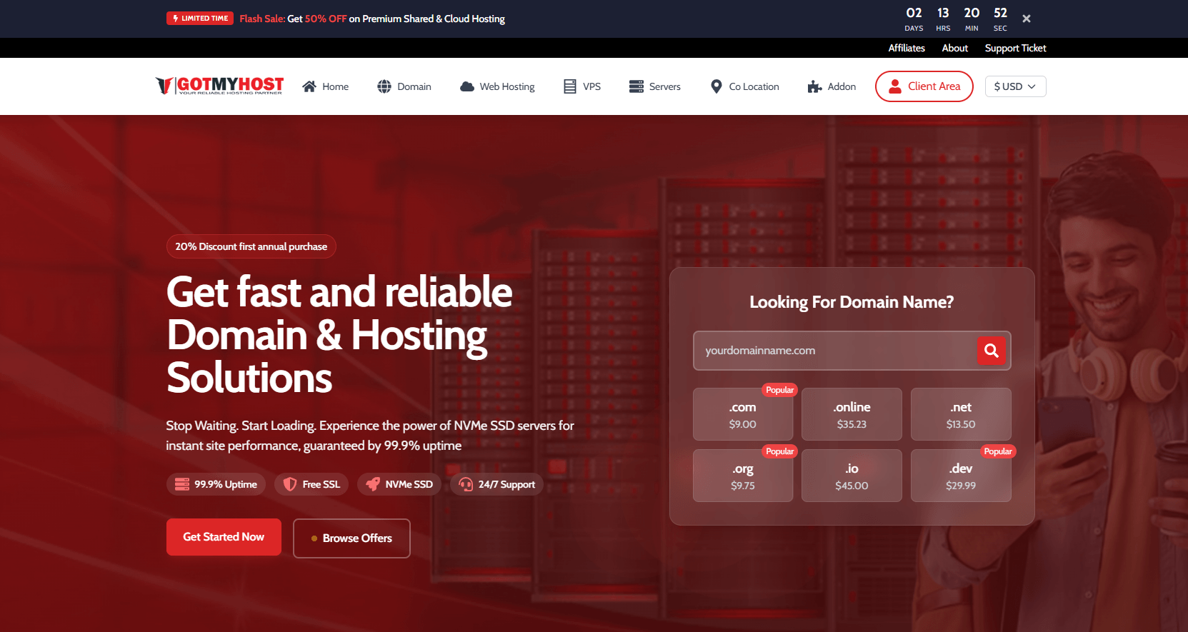 Gotmyhost — Gotmyhost is a web hosting platform for students and professionals to manage their websites and domains.